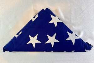 Vintage Valley Forge Best 100% Cotton Bunting 50-Star American Burial Flag